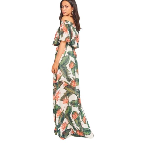 NWT Show Me Your Mumu Hacienda Maxi Dress Off Shoulder Paradise Found Sz Small - Picture 4 of 9